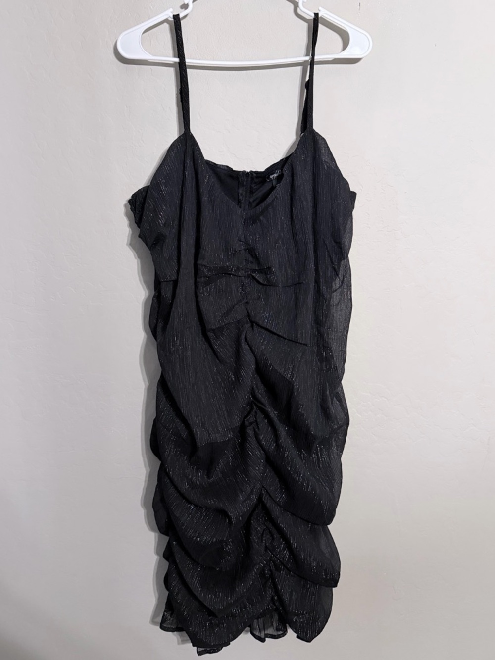Kohl's Black Shimmer Ruched Strapless-Style Dress